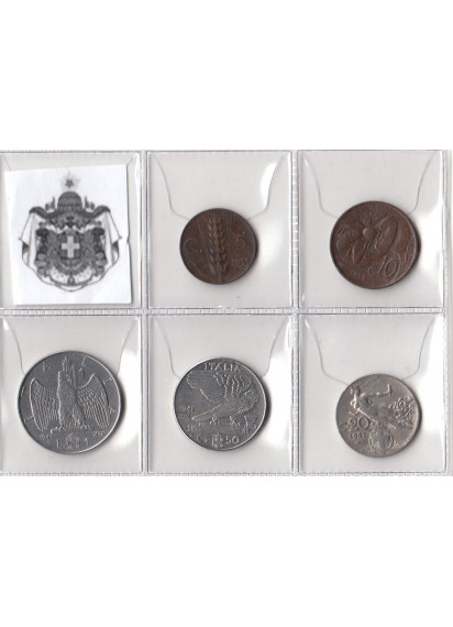 Regno D'Italia piccola raccolta 5 monete diverse Fascismo serie Impero